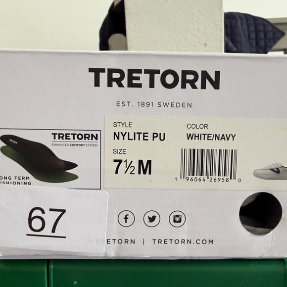 Tretorn Womens White and Navy Sneakers - Picture 7 of 7